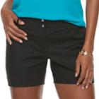 Women's Apt. 9&reg; Torie Twill Shorts, Size: 14, Black