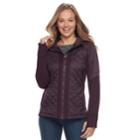 Women's Tek Gear&reg; Quilted Mixed-media Jacket, Size: Medium, Dark Red