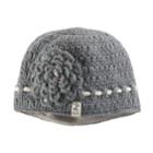 Women's Sijjl Wool Crochet Sequined Flower Beanie, Grey