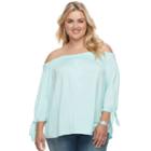 Plus Size French Laundry Smocked Off-the-shoulder Top, Women's, Size: 1xl, Brt Blue