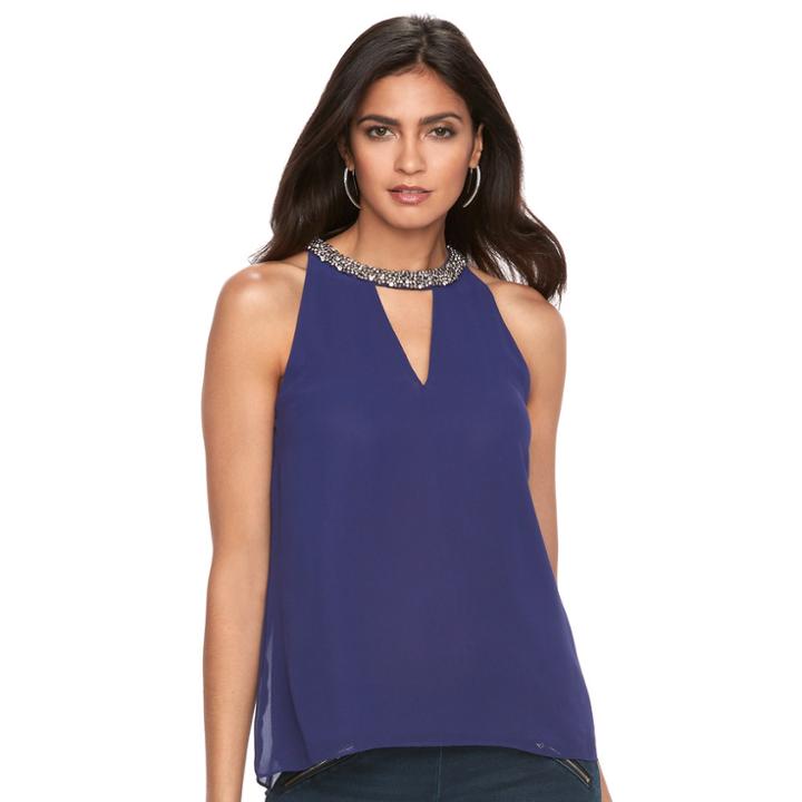 Women's Jennifer Lopez Embellished Tank, Size: Medium, Purple