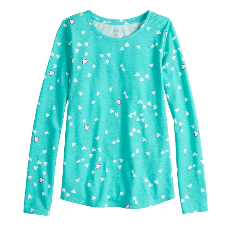 Girls 7-16 & Plus Size So&reg; Long Sleeve Core Tee, Size: 10, Med Blue