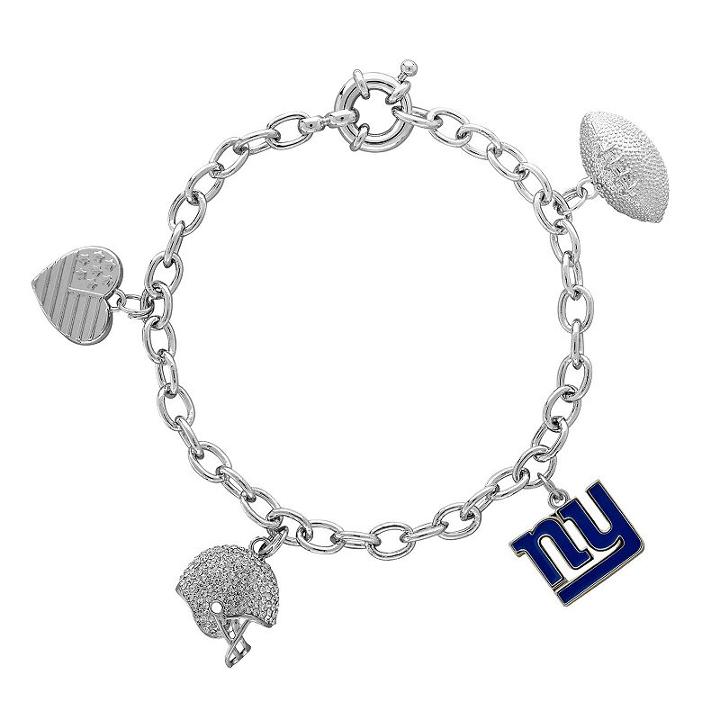 New York Giants Charm Bracelet, Women's, Size: 7.5, White