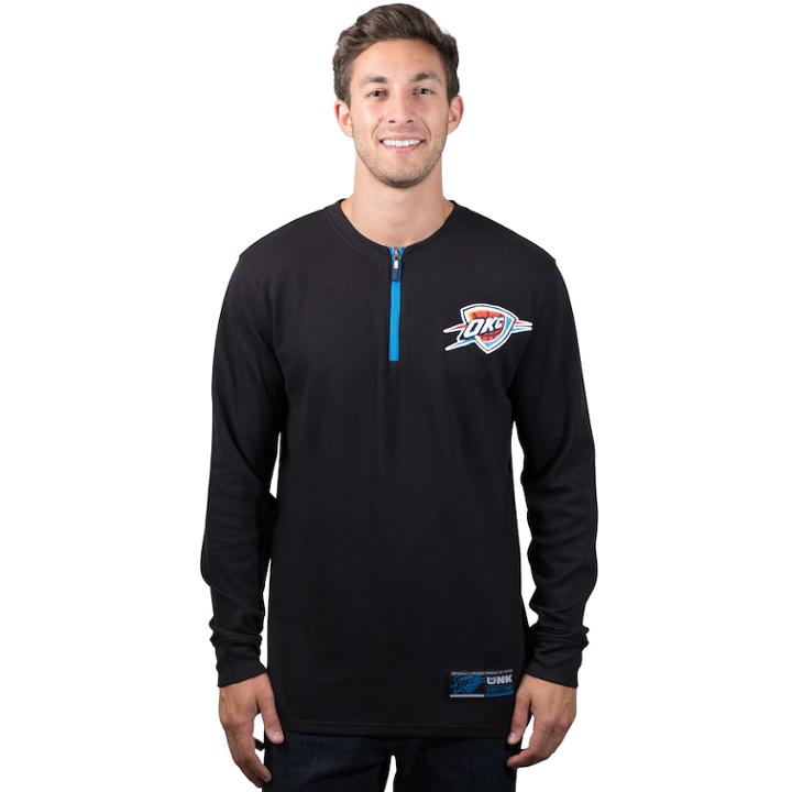 Men's Oklahoma City Thunder 1/4-zip Thermal Tee, Size: Small, Black
