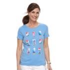 Women's Croft & Barrow&reg; Crewneck Graphic Tee, Size: Medium, Light Blue