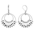 Simply Vera Vera Wang Black & White Bead Hoop Drop Earrings, Women's, Multicolor