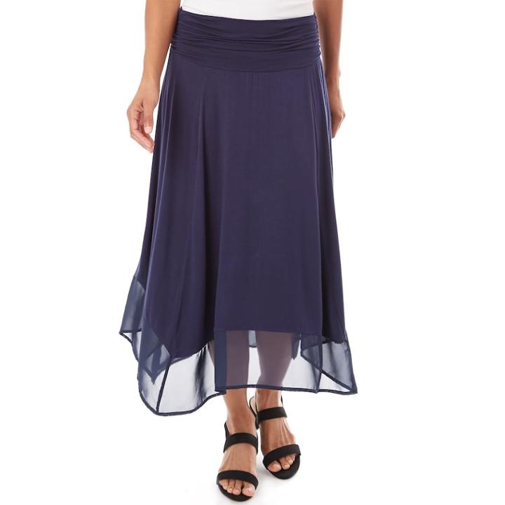 Women's Apt. 9&reg; Handkerchief-hem Skirt, Size: Xl, Blue (navy)