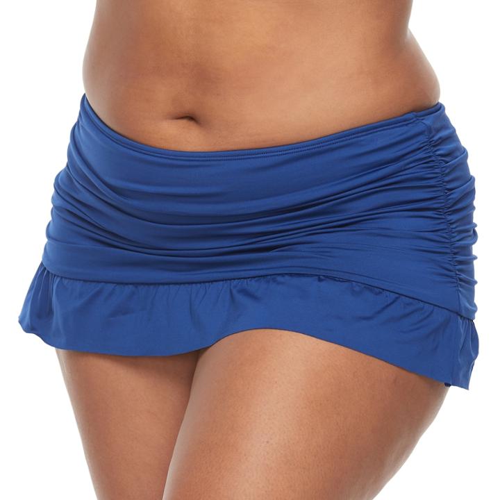 Plus Size Apt. 9&reg; Solid Skirted Bikini Bottoms, Women's, Size: 3xl, Dark Blue