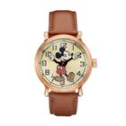 Disney's Mickey Mouse Men's Leather Watch, Brown
