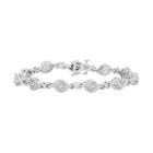Silver Tone Diamond Accent Marquise Link Bracelet, Women's, Size: 7, White