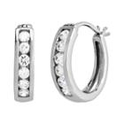 Diamonluxe Sterling Silver 3/5-ct. T.w. Simulated Diamond Hoop Earrings, Women's, White