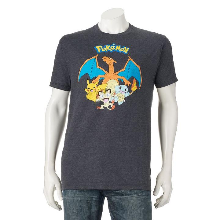 Men's Pokemon Gang Tee, Size: Xxl, Dark Grey