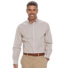 Men's Croft & Barrow&reg; True Comfort Classic-fit Stretch Button-down Shirt, Size: Medium, Lt Brown