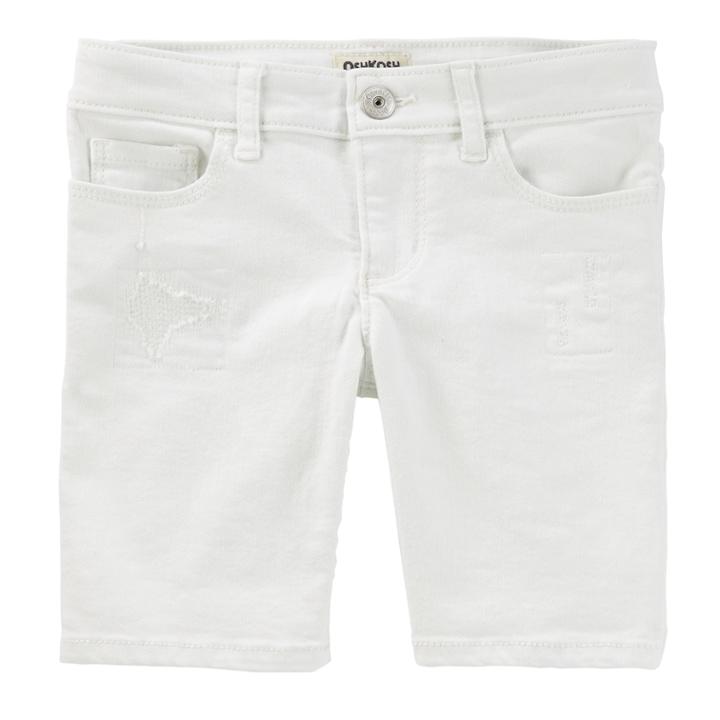 Girls 4-12 Oshkosh B'gosh&reg; Rip & Repair White Shorts, Size: 4
