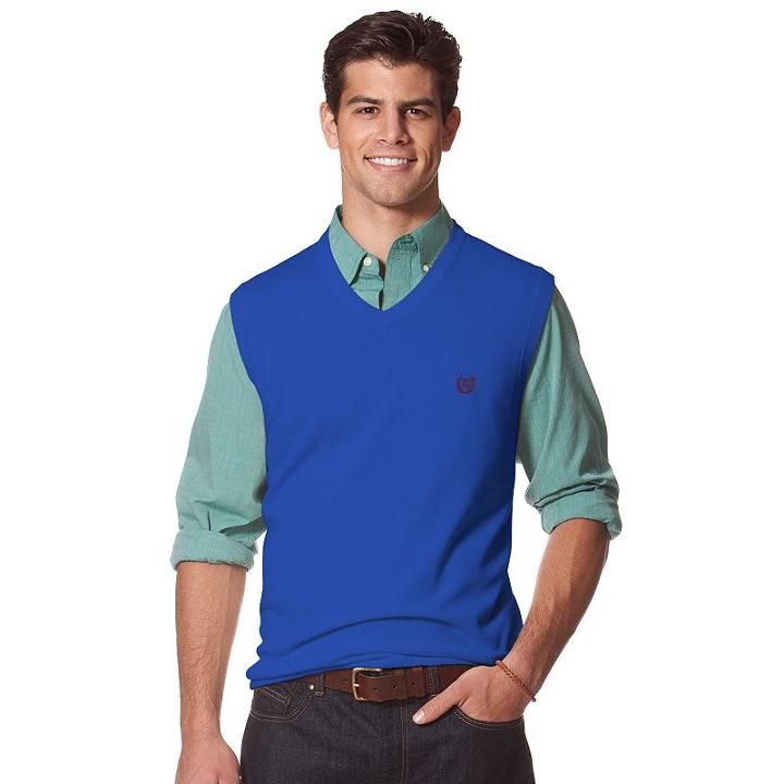 Men's Chaps Classic-fit Solid Sweater Vest, Size: Small, Blue