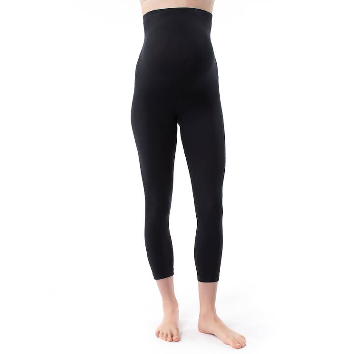 Maternity Pip & Vine By Rosie Pope Seamless Crop Shaping Leggings Pv10400, Women's, Size: M-mat, Black