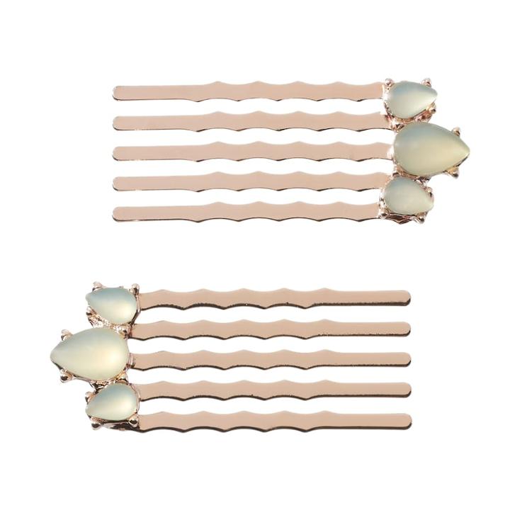 Lc Lauren Conrad Runway Collection Simulated Opal Teardrop Hair Comb Set, White