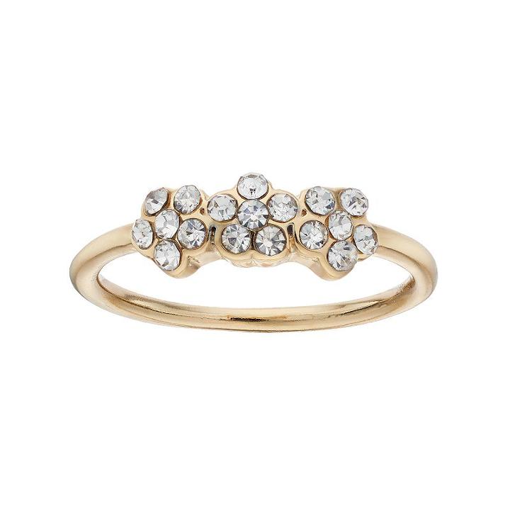Lc Lauren Conrad Simulated Crystal Flower Ring, Women's, Size: 7, Gold