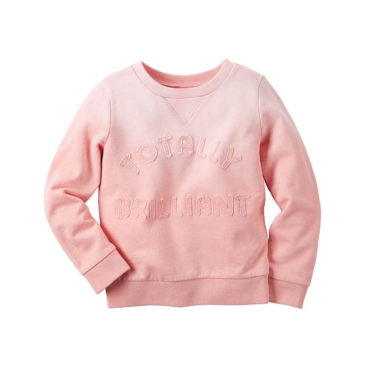 Girls 4-8 Carter's French Terry Slogan Applique Pullover, Size: 6x, Orange