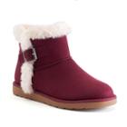 So&reg; Women's Fuzzy Ankle Boots, Girl's, Size: Medium (8), Dark Red