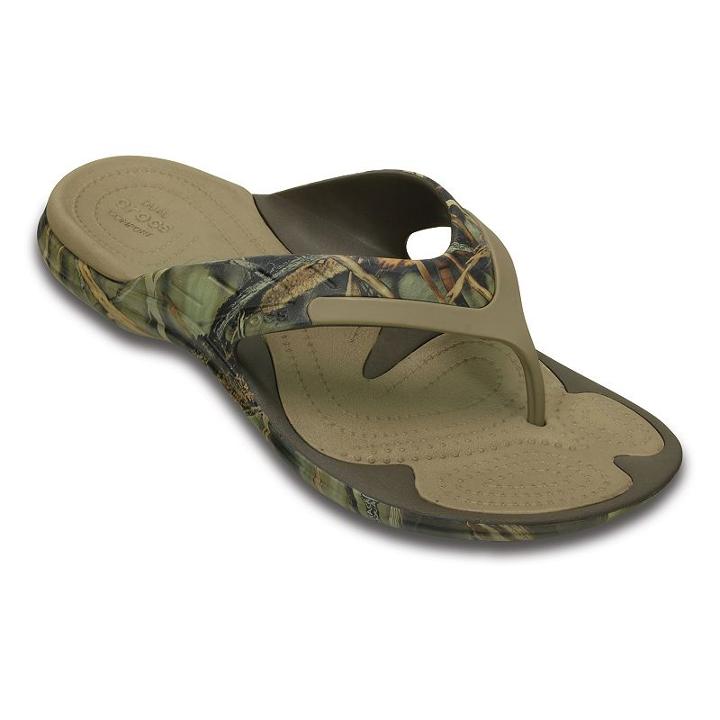 Crocs Modi Sport Realtree Max-4 Men's Flip-flops, Size: 12, Brown