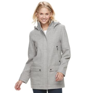 Women's D.e.t.a.i.l.s Hooded Knit Jacket, Size: Medium, Med Grey