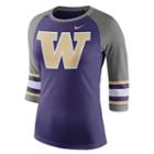 Women's Nike Washington Huskies Striped Sleeve Tee, Size: Small, Purple