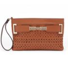 Jennifer Lopez Lola Geometric Perforated Wristlet, Women's, Brown Oth