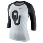 Women's Nike Oklahoma Sooners Oatmeal Raglan Tee, Size: Medium, Natural