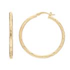 Silver Classics Gold Tone Sterling Silver Textured Tube Hoop Earrings, Women's