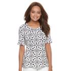Petite Croft & Barrow&reg; Printed Flounce-sleeve Tee, Women's, Size: Xl Petite, White