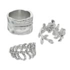 Mudd&reg; Vine & Flower Ring Set, Women's, Grey