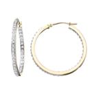 Diamond Fascination 10k Gold Inside-out Hoop Earrings, Women's, Yellow