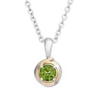 Peridot Sterling Silver Circle Pendant Necklace, Women's, Size: 17, Green