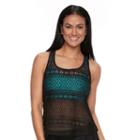 Women's Splashletics 2-1-in Crochet Tankini Top, Size: Medium, Ovrfl Oth