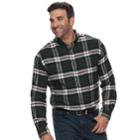 Big & Tall Croft & Barrow&reg; Regular-fit Flannel Woven Button-down Shirt, Men's, Size: M Tall, Dark Green