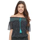 Juniors' Jolie Vie Smocked Off The Shoulder Top, Girl's, Size: Small, Ovrfl Oth