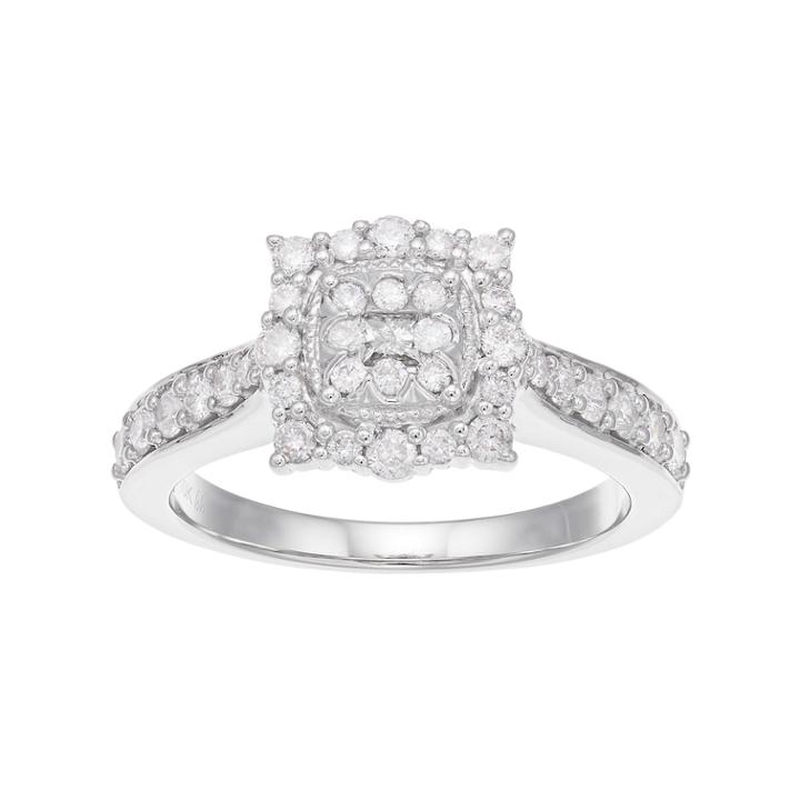 Boston Bay Diamonds 10k White Gold 5/8 Carat T.w. Composite Diamond Engagement Ring, Women's
