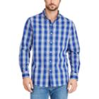 Men's Chaps Classic-fit Plaid Stretch Poplin Button-down Shirt, Size: Xl, Blue