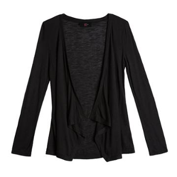 Girls 7-16 Iz Amy Byer Slub Draped Cardigan, Girl's, Size: Medium, Black