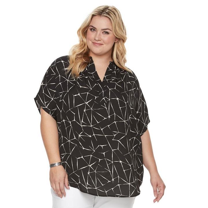 Plus Size Apt. 9&reg; Crepe Blouse, Women's, Size: 2xl, Black