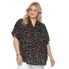 Plus Size Apt. 9&reg; Crepe Blouse, Women's, Size: 2xl, Black