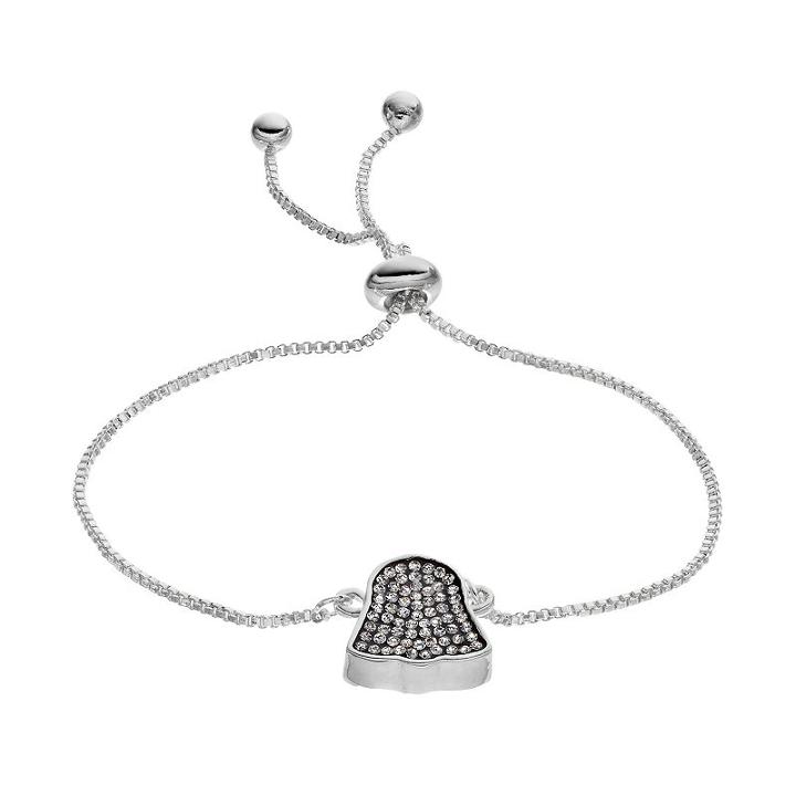 Star Wars Darth Vader Silver Plated Crystal Bolo Bracelet, Women's, Black