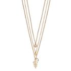 Lc Lauren Conrad Leaf Multi Strand Necklace, Women's, White