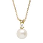 Pearlustre By Imperial Freshwater Cultured Pearl And White Topaz 10k Gold Pendant Necklace, Women's