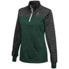 Women's Campus Heritage Michigan State Spartans Scaled Quarter-zip Pullover Top, Size: Small, Dark Green