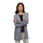 Women's Croft & Barrow&reg; Marled Colorblock Cardigan, Size: Xl, Blue (navy)