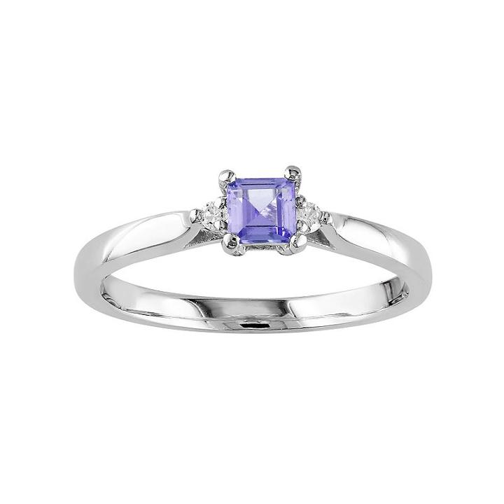 Tanzanite & Diamond Accent Sterling Silver Ring, Women's, Size: 7, Purple