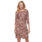 Women's Dana Buchman Printed Knot-front Dress, Size: Small, Med Grey