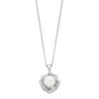 Simply Vera Vera Wang Freshwater Cultured Pearl & Diamond Accent Twist Pendant, Women's, White